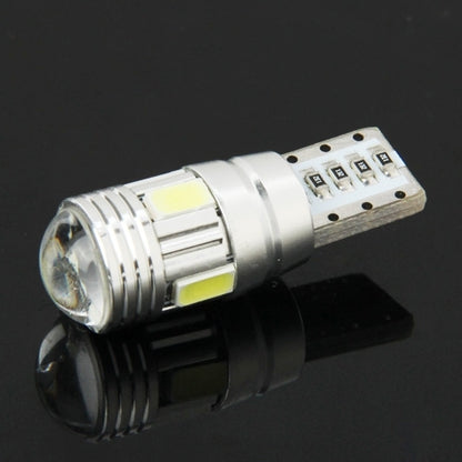 T10 2W สีขาว 130LM 6 LED SMD 5730 ไฟสำรองไฟเลี้ยวหลอดไฟสำหรับรถยนต์ DC 12V, T10 2W