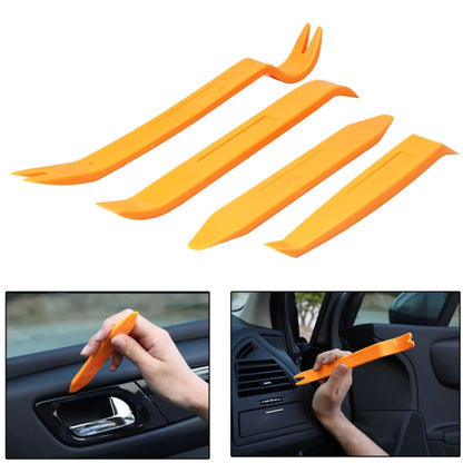 ชุดเครื่องมือกำจัดแผงประตูแดชบอร์ดระบบเครื่องเสียงรถยนต์ 4 ใน 1, 4 in 1 Yellow