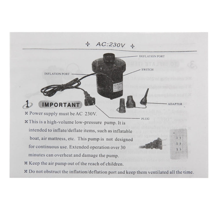 JY-019 50Hz 150W ปั๊มลมไฟฟ้า AC พร้อมหัวฉีด 3 x, AC 220V, (ปลั๊ก EU), JY-019 EU Plug