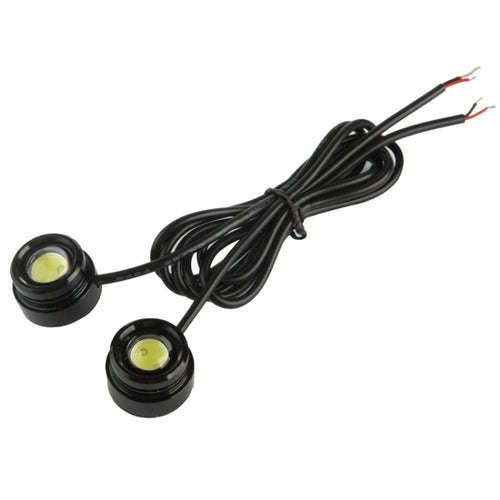 2x 1.5W กันน้ำ Eagle Eye Light ไฟ LED สีขาวสำหรับยานพาหนะ, ความยาวสายเคเบิล: 65 ซม, 1.5W