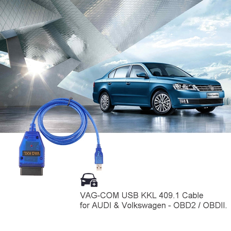 สาย USB KKL VAG-COM รถเครื่องสแกนอัตโนมัติเครื่องมือสแกนสำหรับ VW/Audi 409.1, KKL VAG-COM
