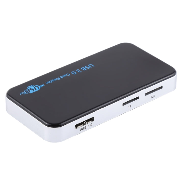 เครื่องอ่านการ์ด USB 3.0, ความเร็วสูงสุด 5Gbps, รองรับการ์ด CF / SD / TF / M2 / XD / MS, เปลือกพลาสติก