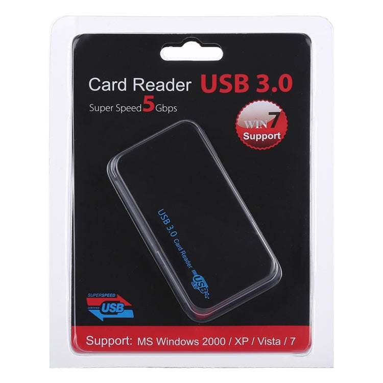 เครื่องอ่านการ์ด USB 3.0, ความเร็วสูงสุด 5Gbps, รองรับการ์ด CF / SD / TF / M2 / XD / MS, เปลือกพลาสติก
