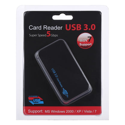 เครื่องอ่านการ์ด USB 3.0, ความเร็วสูงสุด 5Gbps, รองรับการ์ด CF / SD / TF / M2 / XD / MS, เปลือกพลาสติก