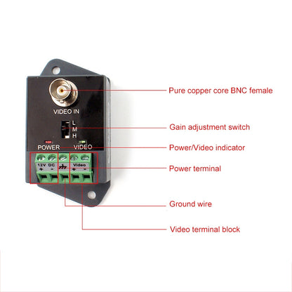 เครื่องส่งและรับสัญญาณ Balun แบบวิดีโอ CCTV UTP Twisted คู่ที่ใช้งานอยู่, 351TR