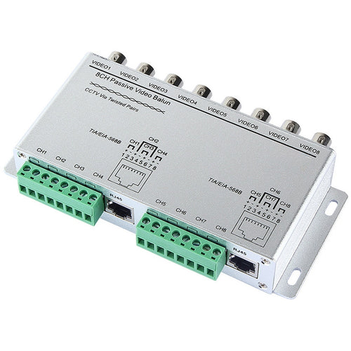 Balun วิดีโอ UTP แบบพาสซีฟ 8 ช่อง