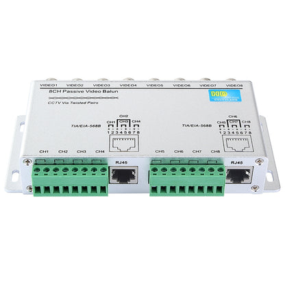 Balun วิดีโอ UTP แบบพาสซีฟ 8 ช่อง