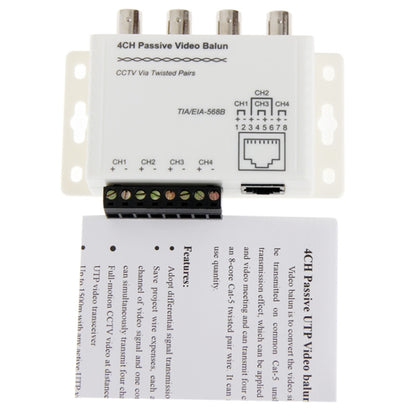 4 CH Passive UTP Video Balun / CCTV ผ่านคู่บิด, UTP Video Balun