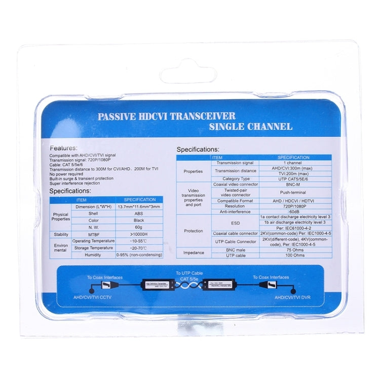 2 ชิ้น HD 205C โคแอกเชียล CVI/TVI/AHD 1CH Passive Transceiver วิดีโอ Balun, 205C