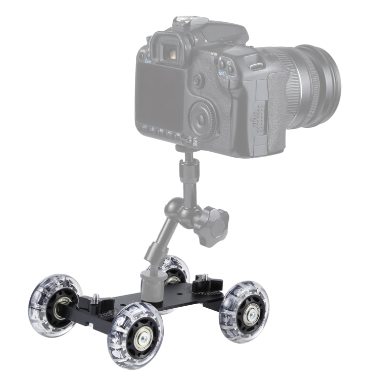 ตารางพื้นเลื่อนวิดีโอติดตามรถดอลลี่สำหรับกล้อง DSLR, Black