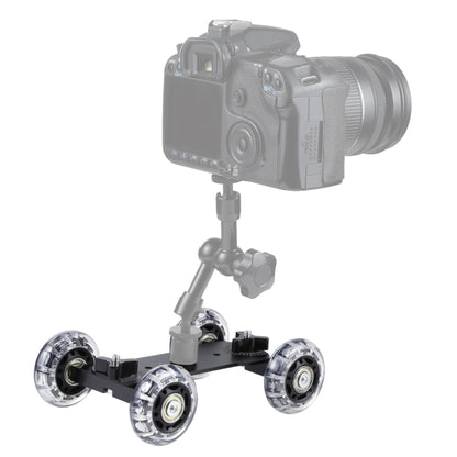 ตารางพื้นเลื่อนวิดีโอติดตามรถดอลลี่สำหรับกล้อง DSLR, Black