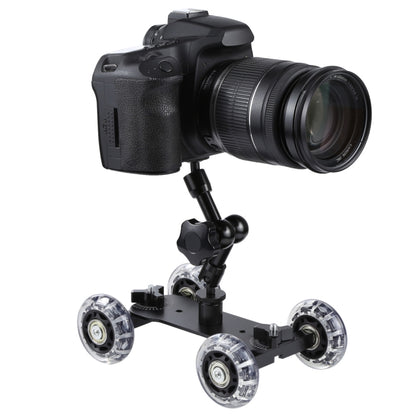 ตารางพื้นเลื่อนวิดีโอติดตามรถดอลลี่สำหรับกล้อง DSLR, Black