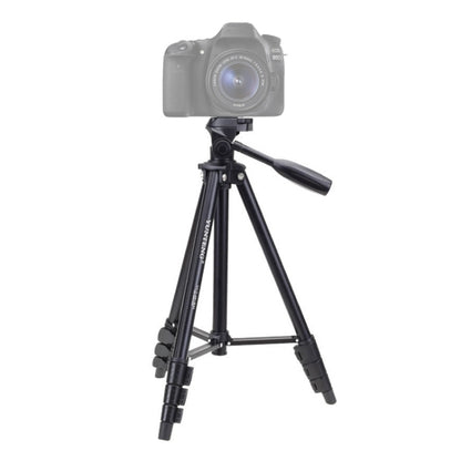 YUNTENG VCT-681 138 ซม. SLR / Micro-SLR / กล้องดิจิตอลขาตั้งสามขา, ขาอลูมิเนียมพับได้ 4 ส่วน, เหมาะสำหรับ Canon / Nikon / Panasonic / Pentax / Casio / Sony / Fuji (ความจุโหลด: 3 กก.)