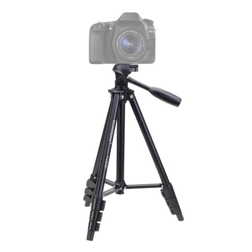 YUNTENG VCT-681 138 ซม. SLR / Micro-SLR / กล้องดิจิตอลขาตั้งสามขา, ขาอลูมิเนียมพับได้ 4 ส่วน, เหมาะสำหรับ Canon / Nikon / Panasonic / Pentax / Casio / Sony / Fuji (ความจุโหลด: 3 กก.)