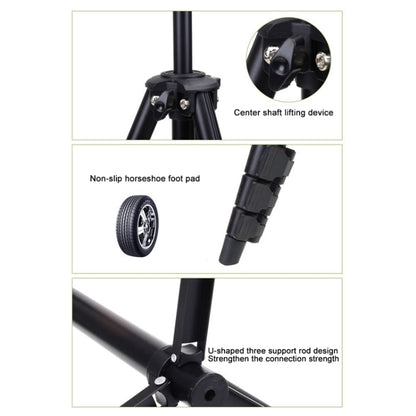 YUNTENG VCT-681 138 ซม. SLR / Micro-SLR / กล้องดิจิตอลขาตั้งสามขา, ขาอลูมิเนียมพับได้ 4 ส่วน, เหมาะสำหรับ Canon / Nikon / Panasonic / Pentax / Casio / Sony / Fuji (ความจุโหลด: 3 กก.)