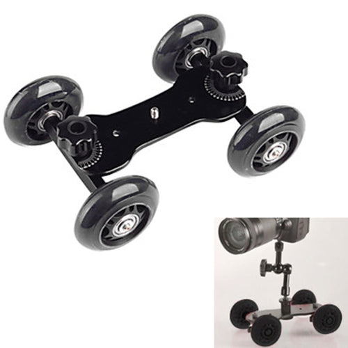 DEBO รถบรรทุกกล้องรุ่นแรก/ตารางชั้นวิดีโอ Slider Track Dolly Car สำหรับกล้อง DSLR/กล้องวิดีโอ, Black