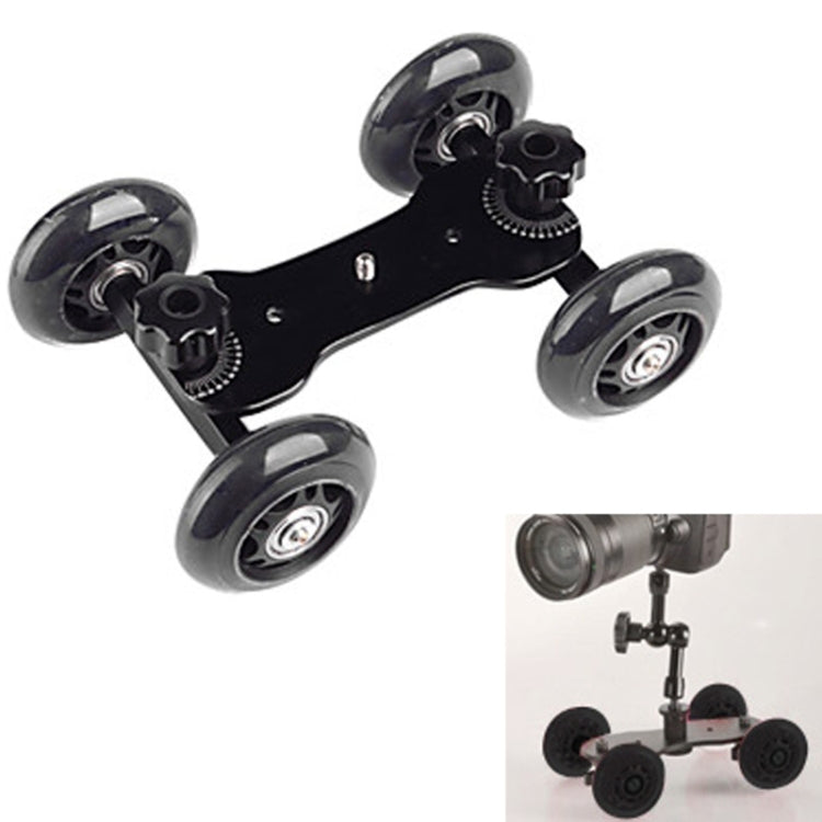 DEBO รถบรรทุกกล้องรุ่นแรก/ตารางชั้นวิดีโอ Slider Track Dolly Car สำหรับกล้อง DSLR/กล้องวิดีโอ, Black