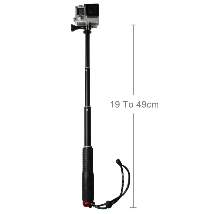 มือถือ 49 ซม. เสายืดได้ Monopod พร้อมสกรูสำหรับ GoPro Hero11 Black / HERO10 Black / HERO9 Black / HERO8 / HERO7 / 6/5/5 เซสชัน / 4 เซสชัน / 4 /3+ /3/2/1, Insta360 ONE R, DJI Osmo Actionและกล้องแอ็คชั่นอื่นๆ, Max Length: 49cm(Red), Max Length: 49cm(Blue...