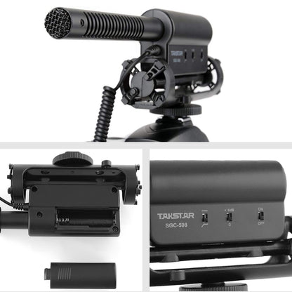 SGC-598 คอนเดนเซอร์ไมโครโฟนบันทึกการถ่ายภาพระดับมืออาชีพสัมภาษณ์ไมโครโฟนเฉพาะสำหรับกล้อง DSLR และ DV