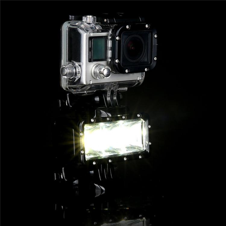 SupTig 30M กันน้ำ 300LM ไฟวิดีโอสำหรับ GoPro Hero11 Black / HERO10 Black / HERO9 Black /HERO8 / HERO7 / 6/5/5 เซสชัน / 4 เซสชัน / 4/3+ / 3/2/1, Insta360 ONE R, DJI Osmo Action และกล้องแอ็คชั่นอื่นๆ, Video Light