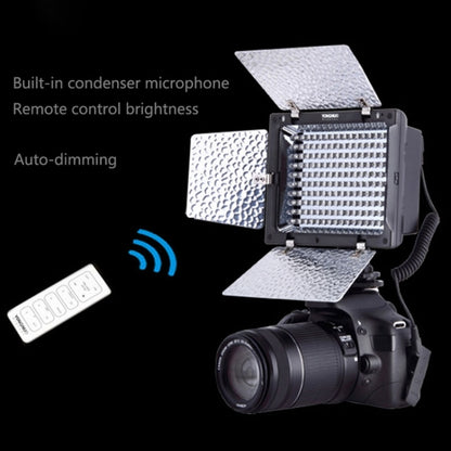 YONGNUO YN-160 II ไฟ LED วิดีโอพร้อมรีโมทคอนโทรลความสว่างสำหรับกล้อง Canon Nikon DSLR, YN-160 II