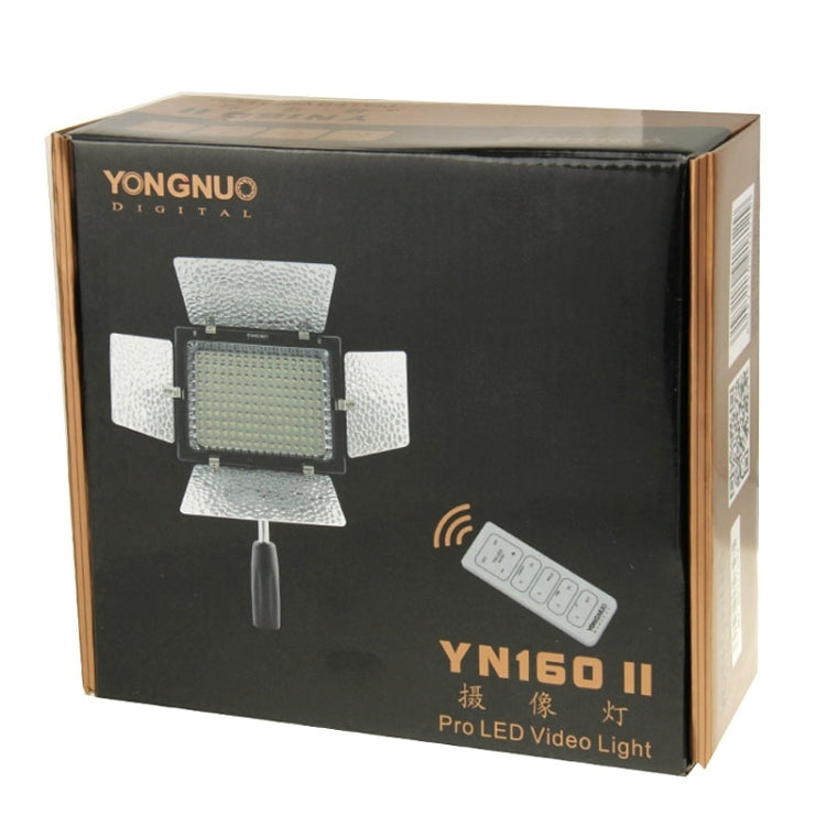 YONGNUO YN-160 II ไฟ LED วิดีโอพร้อมรีโมทคอนโทรลความสว่างสำหรับกล้อง Canon Nikon DSLR, YN-160 II