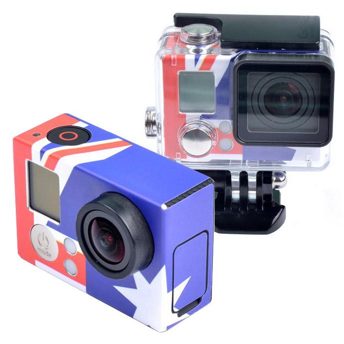 สติ๊กเกอร์ติดเคสสำหรับ GoPro HERO3+ /3, US Flag, AU Flag, Brazil Flag