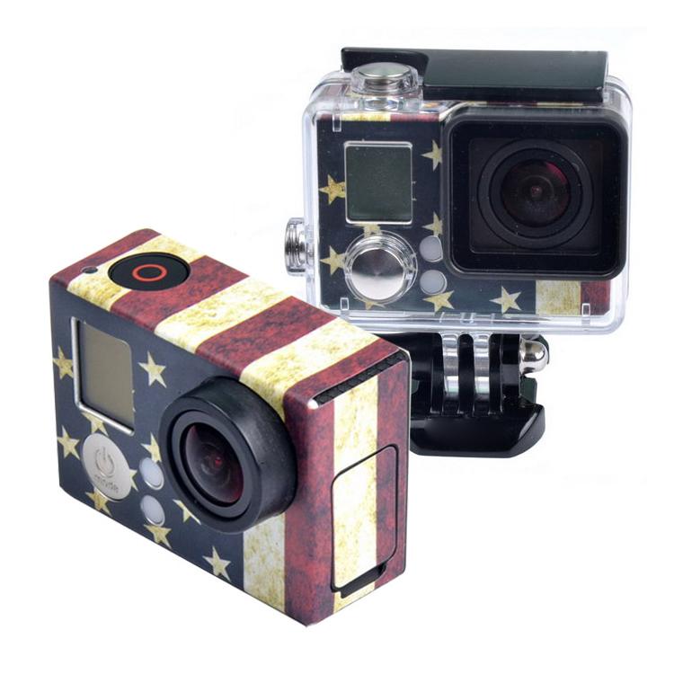 สติ๊กเกอร์ติดเคสสำหรับ GoPro HERO3+ /3, US Flag, AU Flag, Brazil Flag