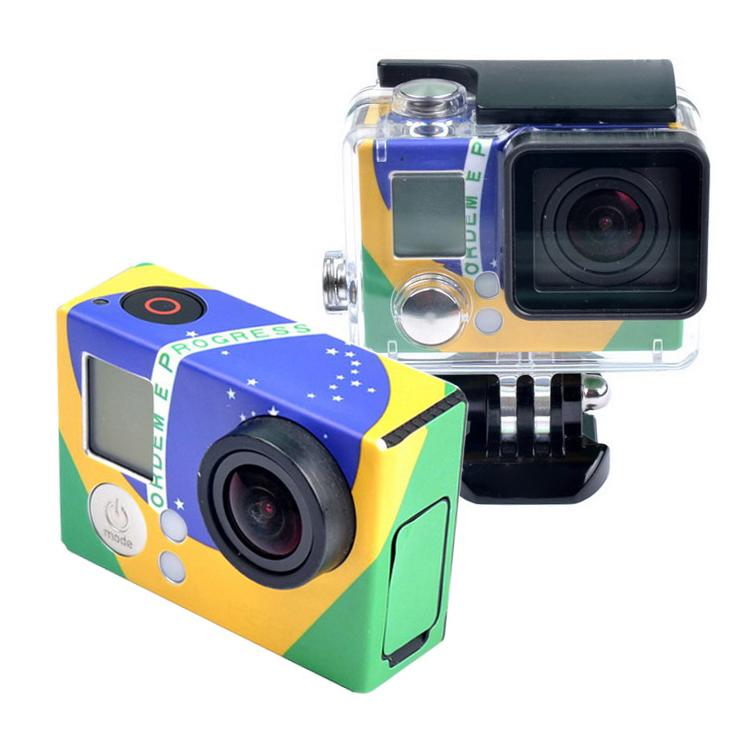 สติ๊กเกอร์ติดเคสสำหรับ GoPro HERO3+ /3, US Flag, AU Flag, Brazil Flag