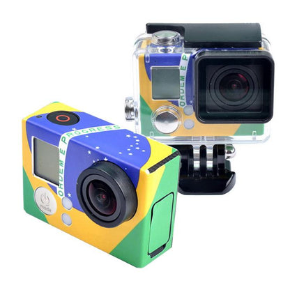 สติ๊กเกอร์ติดเคสสำหรับ GoPro HERO3+ /3, US Flag, AU Flag, Brazil Flag