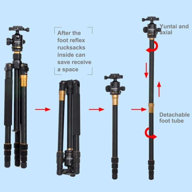ZOMEI Z688 แบบพกพา Professional Travel วัสดุแมกนีเซียมอัลลอยด์ขาตั้งกล้อง Monopod พร้อมหัวลูกสำหรับกล้องดิจิตอล, Z688