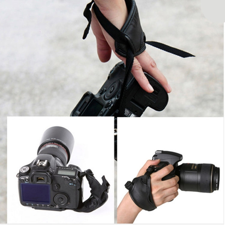 สายรัดข้อมือหนัง PU นุ่มมือจับสำหรับกล้อง Nikon / Canon / Sony