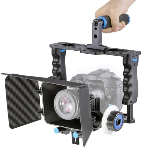 YELANGU YLG1103A-B ขนาดใหญ่จับกล้องวิดีโอ CAGE Stabilizer + Matte Box Kit สำหรับกล้อง DSLR/กล้องวิดีโอ