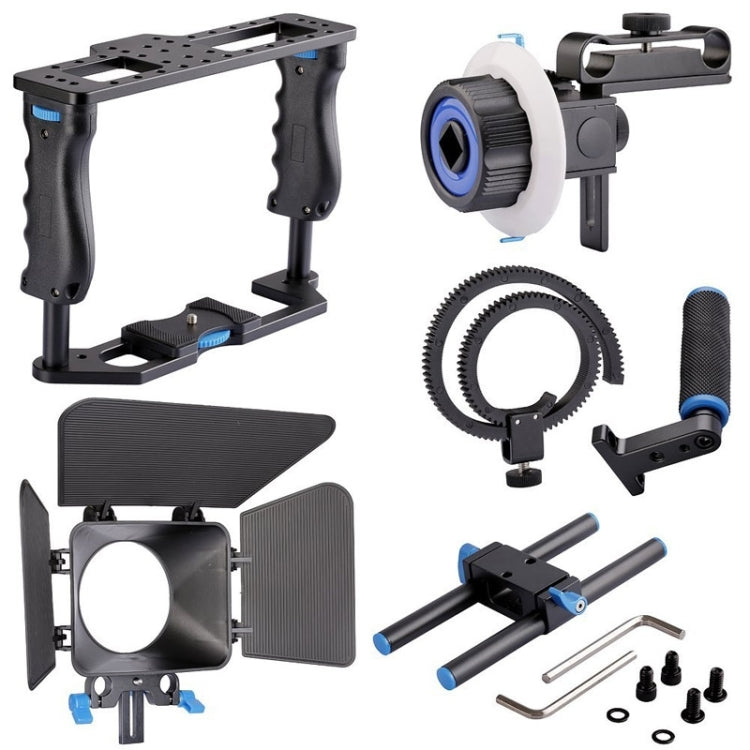 YELANGU YLG1103A-B ขนาดใหญ่จับกล้องวิดีโอ CAGE Stabilizer + Matte Box Kit สำหรับกล้อง DSLR/กล้องวิดีโอ