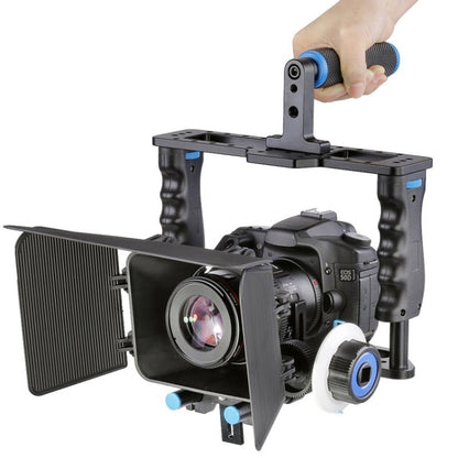 YELANGU YLG1103A-B ขนาดใหญ่จับกล้องวิดีโอ CAGE Stabilizer + Matte Box Kit สำหรับกล้อง DSLR/กล้องวิดีโอ