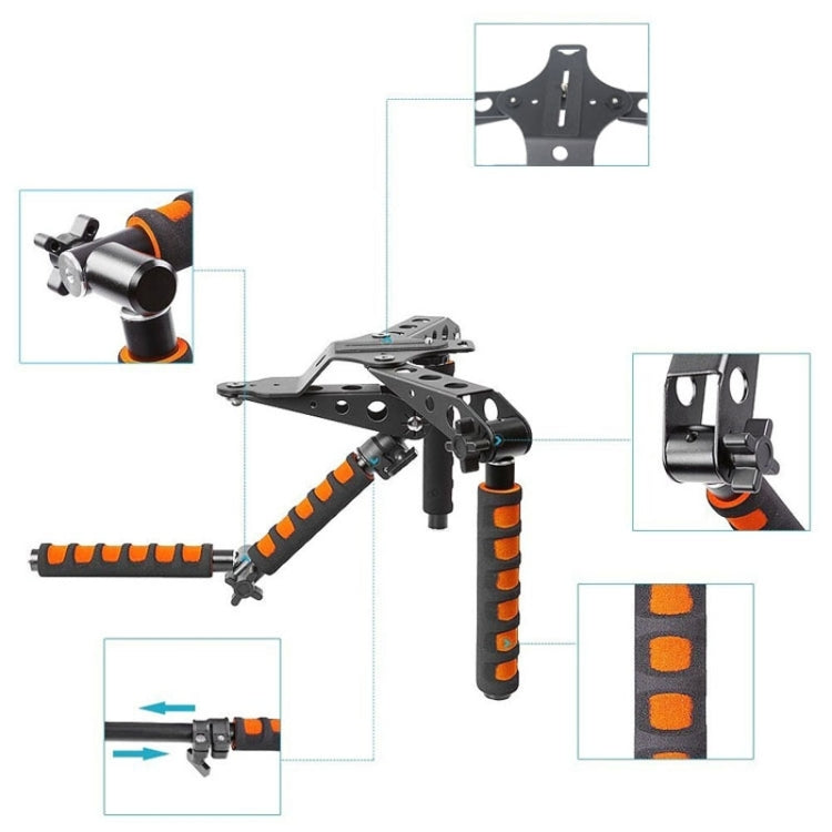 YELANGU YLG0107D Rig I มัลติฟังก์ชั่นจับกล้องไหล่ Mount สำหรับกล้อง DSLR/กล้องวิดีโอ