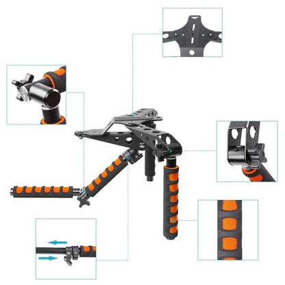 YELANGU YLG0107D Rig I มัลติฟังก์ชั่นจับกล้องไหล่ Mount สำหรับกล้อง DSLR/กล้องวิดีโอ