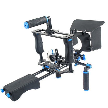 YELANGU YLG1103A-A Dual จับกล้อง Mount + กล้อง CAGE Stabilizer ชุด Matte กล่องสำหรับกล้อง DSLR/กล้องวิดีโอ