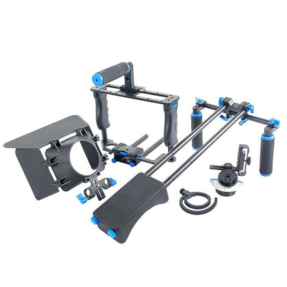 YELANGU YLG1103A-A Dual จับกล้อง Mount + กล้อง CAGE Stabilizer ชุด Matte กล่องสำหรับกล้อง DSLR/กล้องวิดีโอ