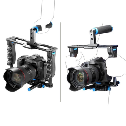 YELANGU YLG1103A-A Dual จับกล้อง Mount + กล้อง CAGE Stabilizer ชุด Matte กล่องสำหรับกล้อง DSLR/กล้องวิดีโอ