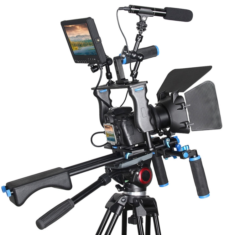 YELANGU YLG1103A-A Dual จับกล้อง Mount + กล้อง CAGE Stabilizer ชุด Matte กล่องสำหรับกล้อง DSLR/กล้องวิดีโอ