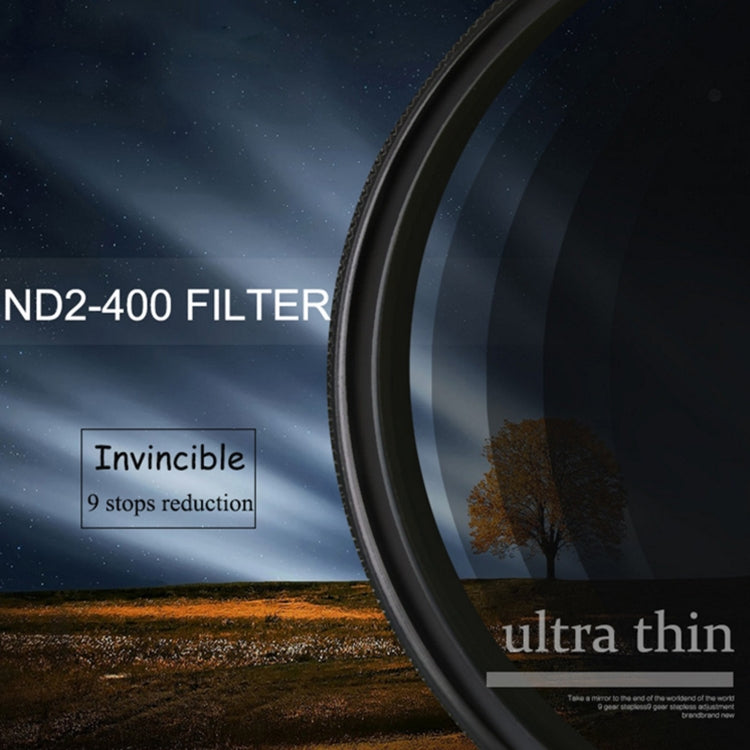 49mm ND Fader Neutral Density Adjustable Variable Filter, ND 2 ถึง ND 400 Filter, 49mm