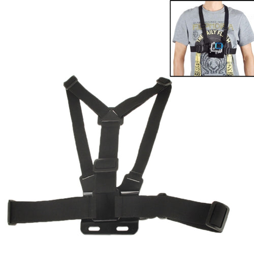 กีฬาเอ็กซ์ตรีมด้านหน้าหน้าอกเข็มขัดยางยืดสายคล้องไหล่ที่ยึดสำหรับ GoPro HERO10 สีดำ / HERO9 สีดำ / HERO8 สีดำ / HERO7 / 6/5/5 เซสชัน / 4 เซสชัน / 4/3 + / 3/2/1, Insta360 ONE R, DJI Osmo Actionและกล้องแอ็คชั่นอื่นๆ, Front Chest