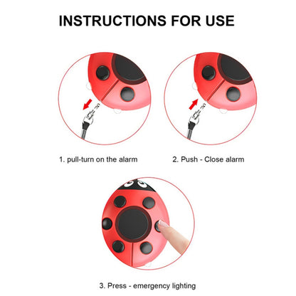 สัญญาณเตือนภัยส่วนบุคคล Ladybug, การป้องกันตัวเองปกป้องหมาป่า, สัญญาณเตือนภัยขนาดเล็กสำหรับเด็กผู้หญิงและเด็ก, Ladybird