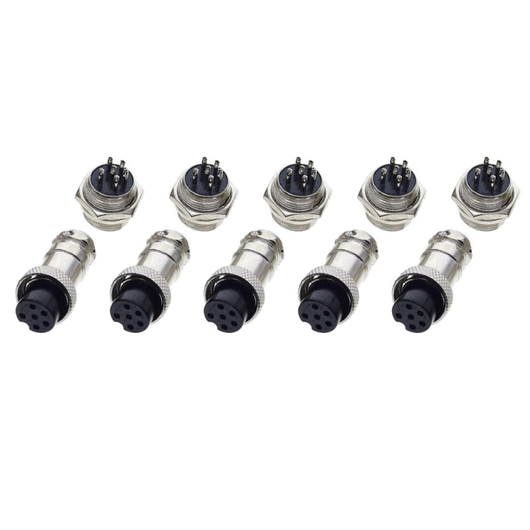 DIY 16mm 6-Pin GX16 การบินปลั๊ก SOCKET CONNECTOR (5 ชิ้นในแพ็คเกจเดียว ราคาสำหรับ 5 ชิ้น)