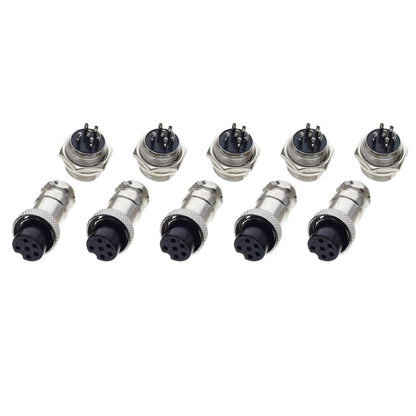DIY 16mm 6-Pin GX16 การบินปลั๊ก SOCKET CONNECTOR (5 ชิ้นในแพ็คเกจเดียว ราคาสำหรับ 5 ชิ้น)