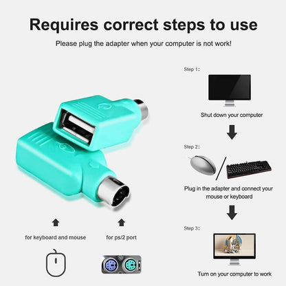 ปลั๊กแปลง USB Female เป็น PS Male 10 ชิ้น