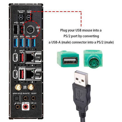ปลั๊กแปลง USB Female เป็น PS Male 10 ชิ้น
