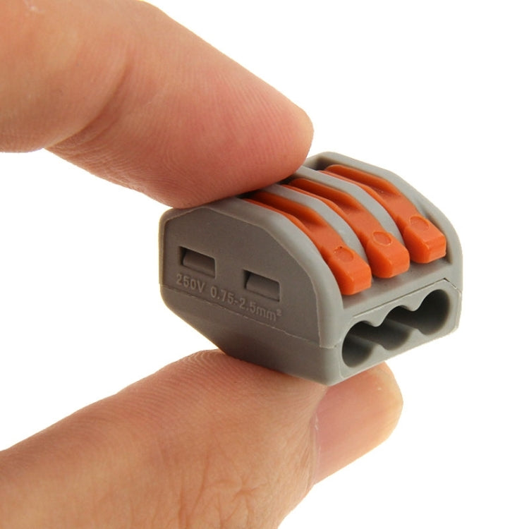 10 ชิ้น Universal Compact 3 Pin Push Clamp Solderless Wire Connector, 3 Pin