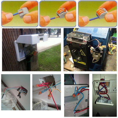10 ชิ้น Universal Compact 3 Pin Push Clamp Solderless Wire Connector, 3 Pin